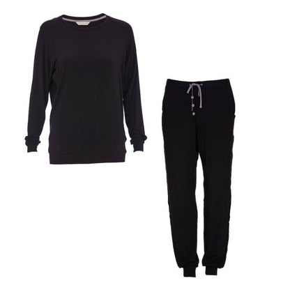 Black Jersey Slouch Pyjama Set