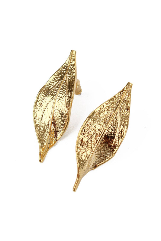 Gold Leaf Drop Earrings