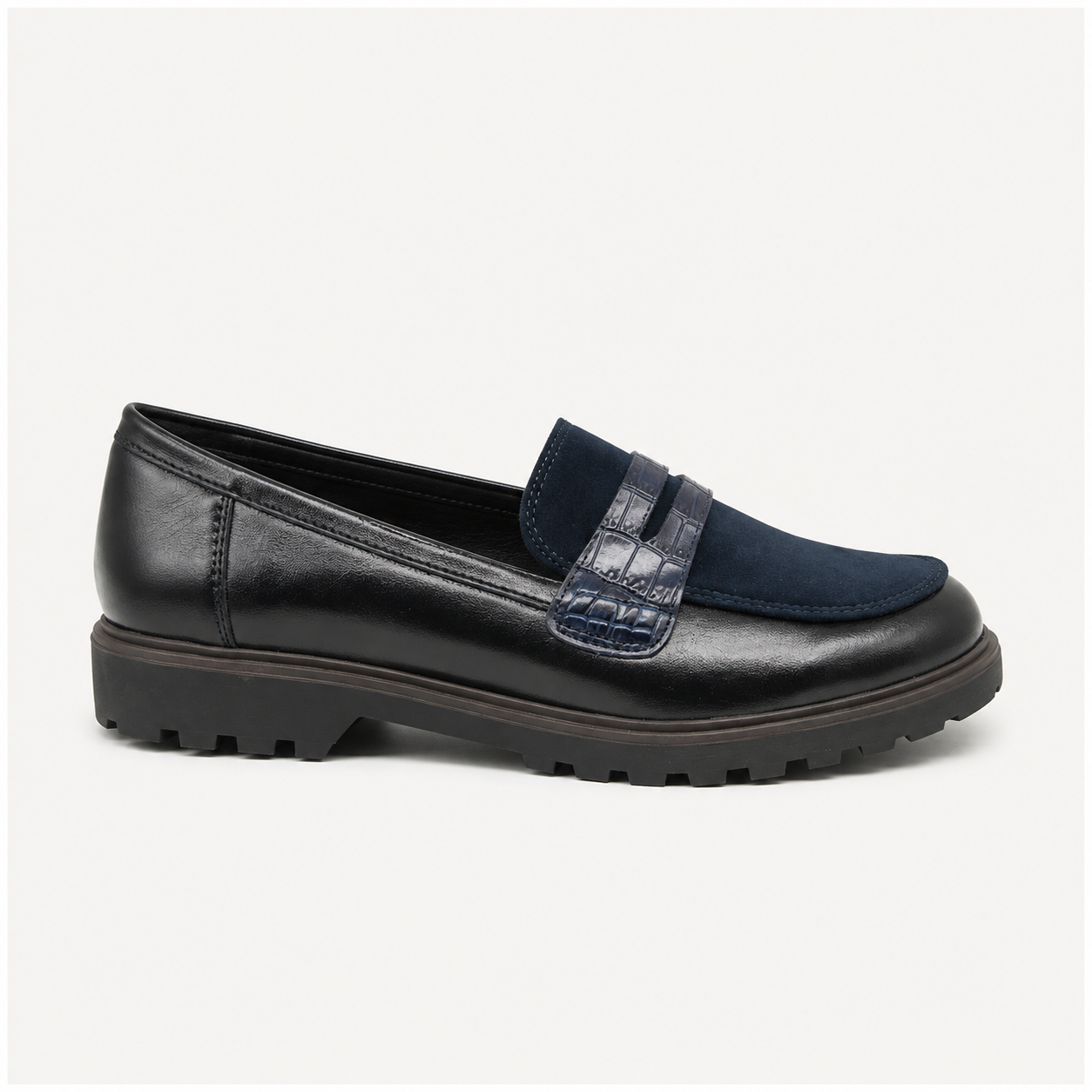 Navy Chunky Sole Loafer