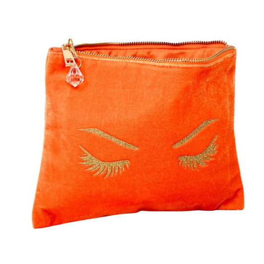 Orange Lashes Velvet Pouch