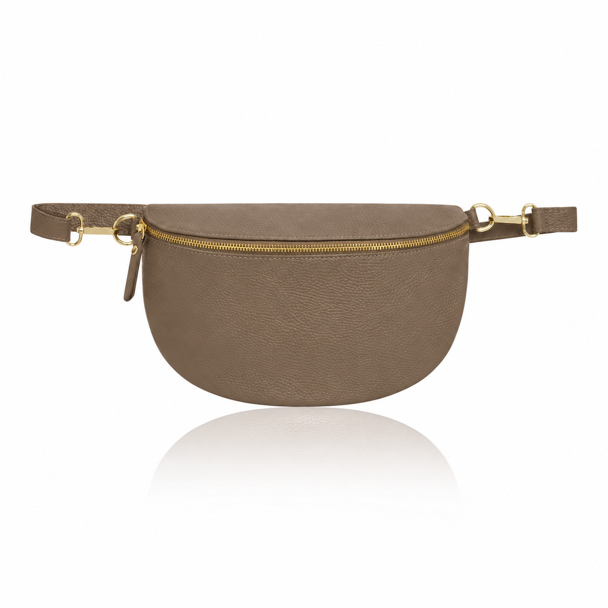 Taupe Large Leather Cross Body Bag