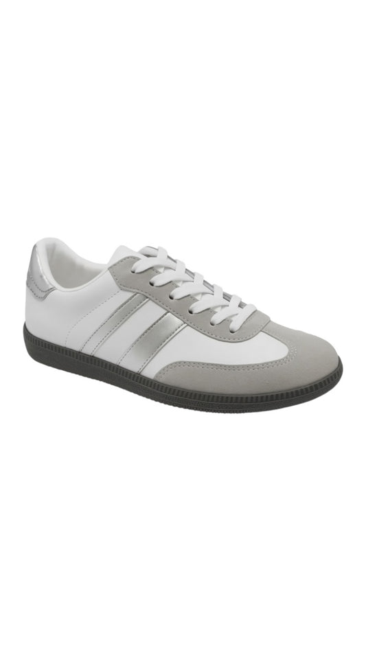 Silver and Grey Lace up Trainer