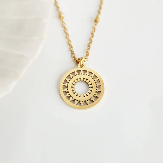 Gold Mandala Necklace