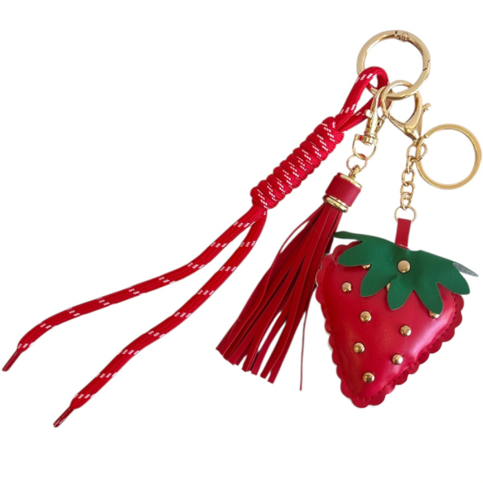 Large Strawberry Bag Charm