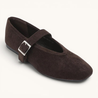 Brown Suedette Ballerina