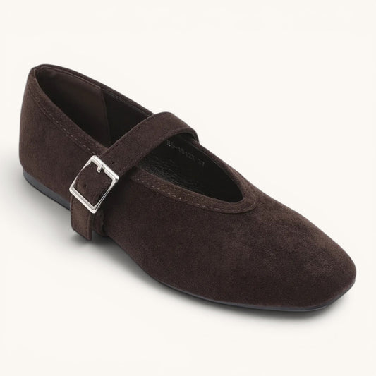 Brown Suedette Ballerina