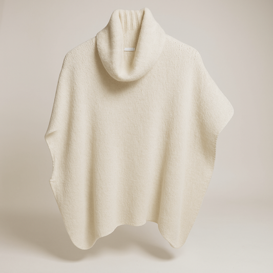 Cream Alpaca Mix Slouch Roll Kneck