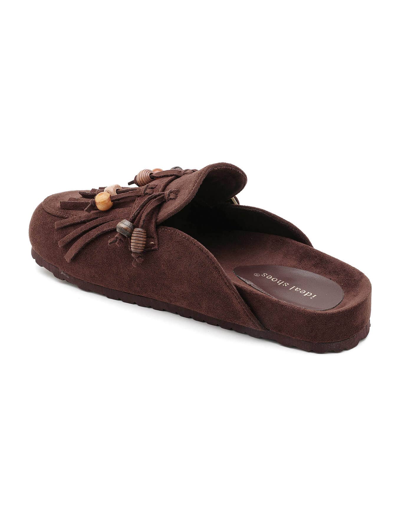 Brown Tassel Footbed Mule