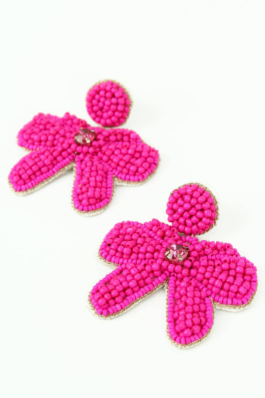 Hot Pink Bow Earring