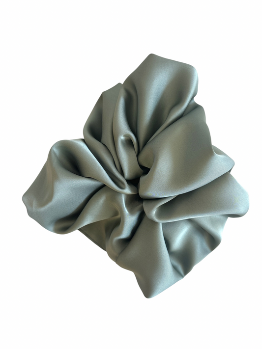 Large Mint Satin Hair Scrunchie