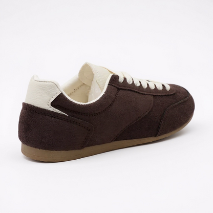 Brown Suedette Lace Up Trainer