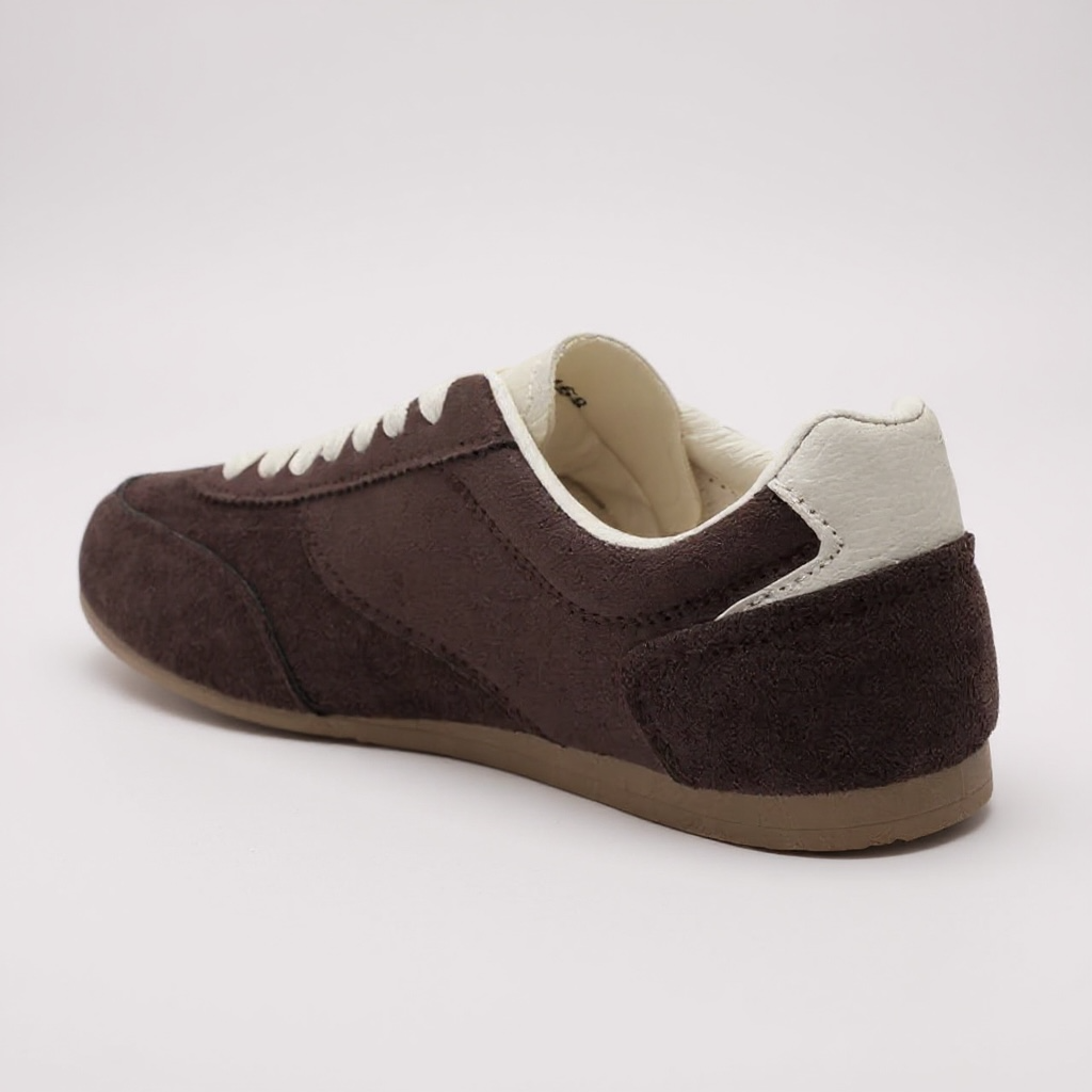 Brown Suedette Lace Up Trainer