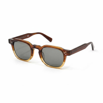 Brown Faded Frame Rectangular Sunglasses