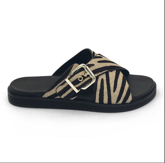 Zebra Wide Fit Flat Sandal