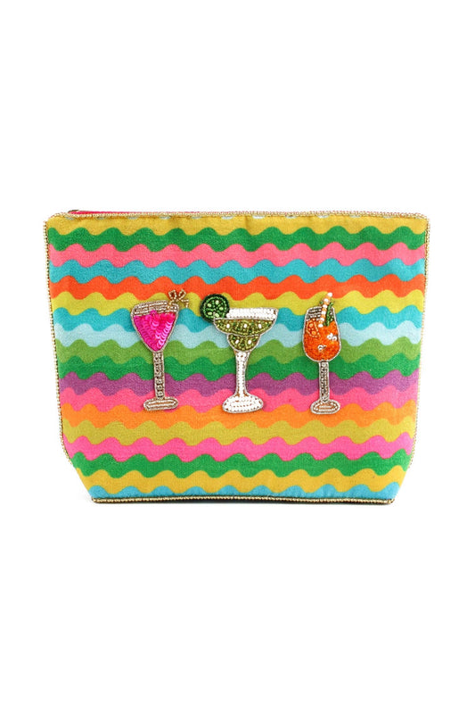 Summer Cocktails Stripe Pouch