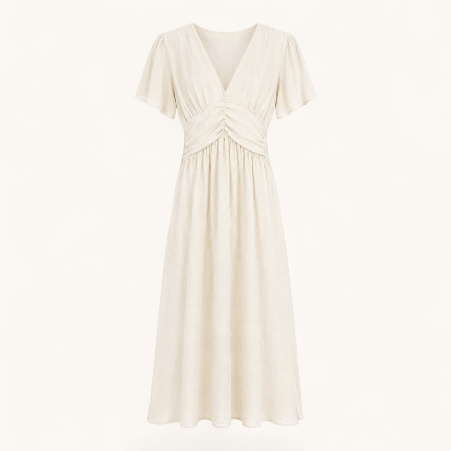 Ivory Elastic Back Dress