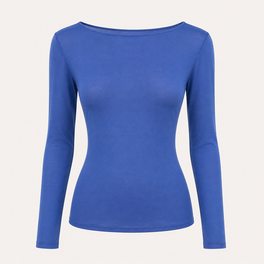 Blue Cashmere Blend Layering Top