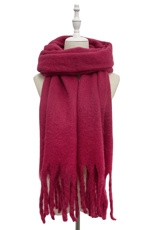 Berry Pink Blanket Scarf
