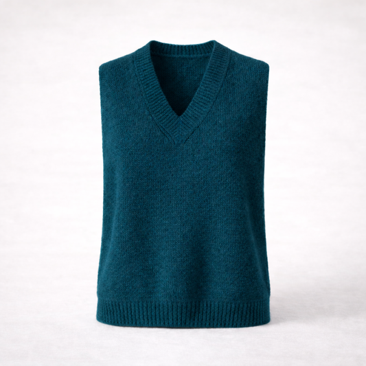 Teal Extra Fluffy Mohair Tank Top