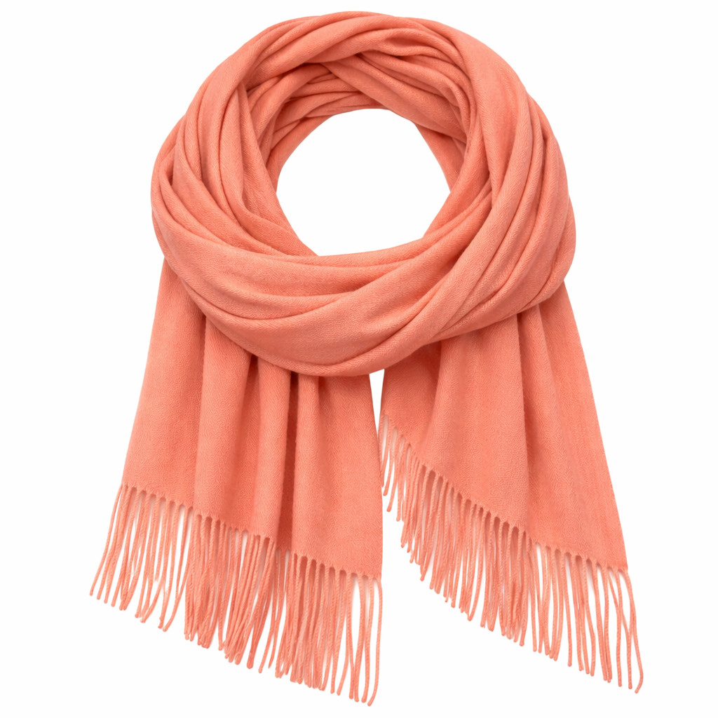 Pale Coral Large Pashmina Style Scarf