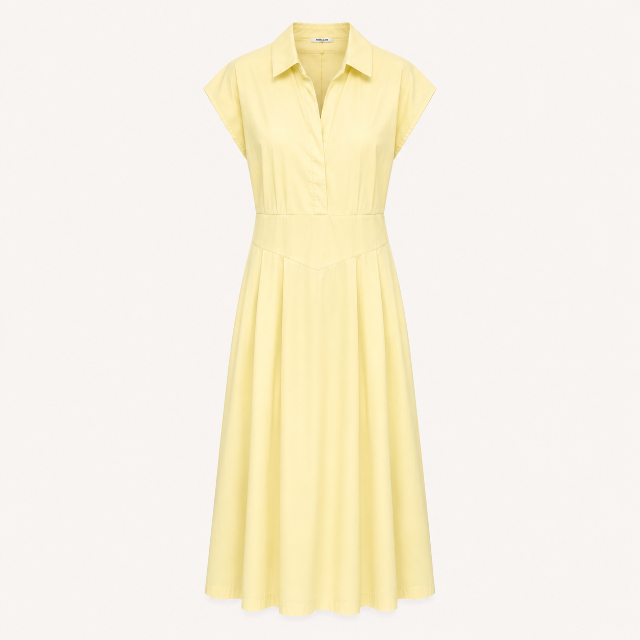 Lemon Cotton Elastic Back Dress