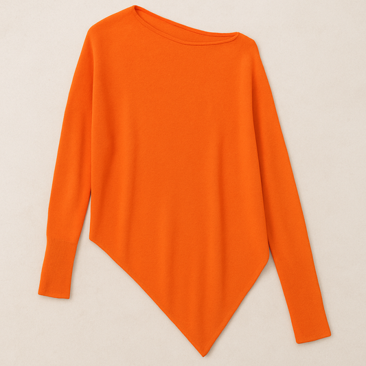 Orange Aysmetic Slouch Jumper