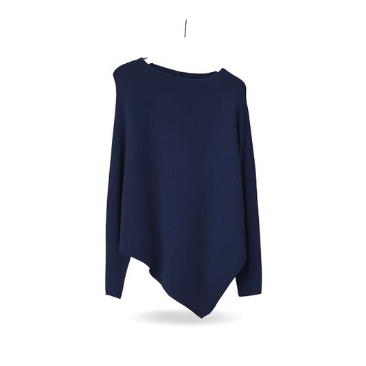Navy Asymmetric Slouch Jumper