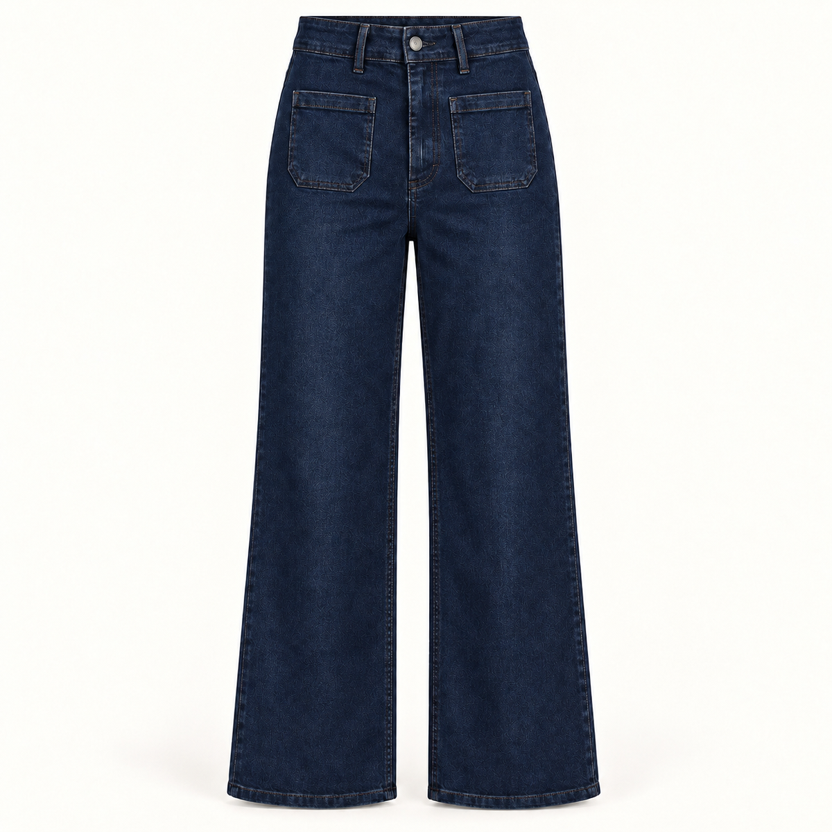 Blue Stretch Wide Leg Jeans