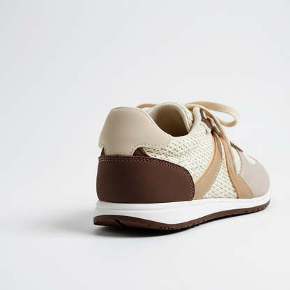 Brown/Beige Mix Lace up Trainers