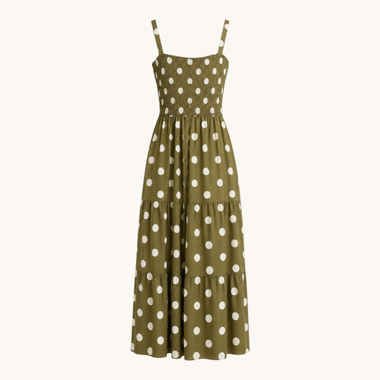 Olive Polka Dot Dress