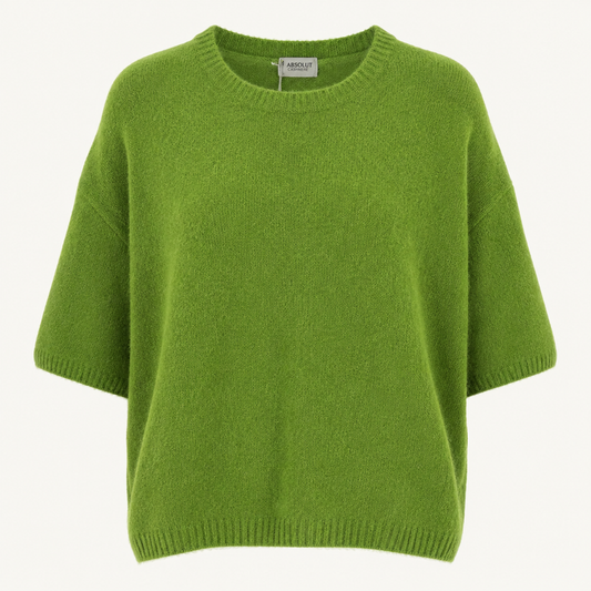 Apple Green Alpaca Blend Short Sleeve Jumper