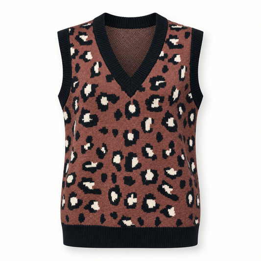 Leopard Knitted Tank Top