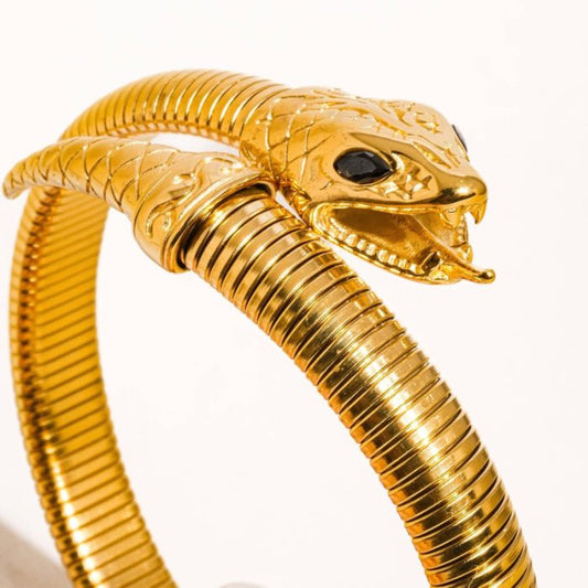Serpent Bangle 18K Gold Non-Tarnish Serpent Bangle