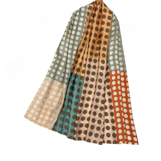 Neutral Bright Polka Dot Scarf