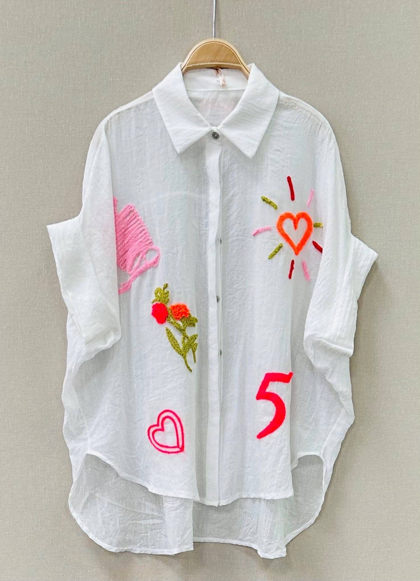 White Embroidered Shirt