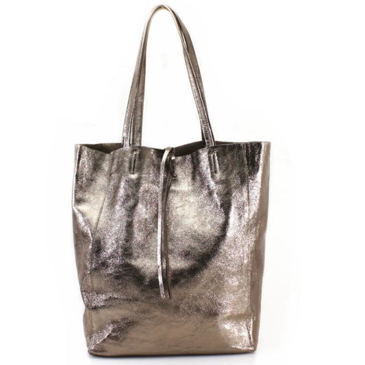 Bronze Leather Shopper