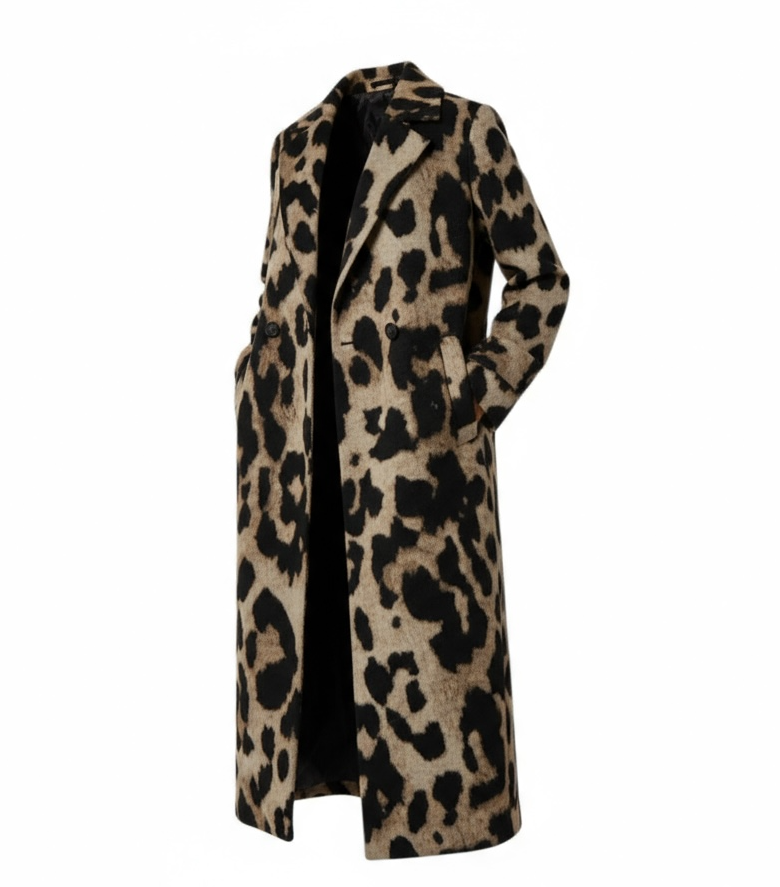 Longline Leopard Coat