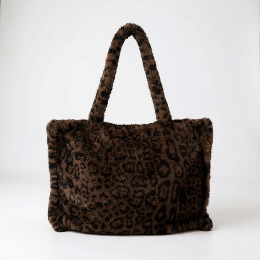Leopard Faux Fur Tote
