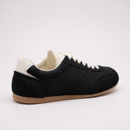Black Suedette Lace Up Trainer