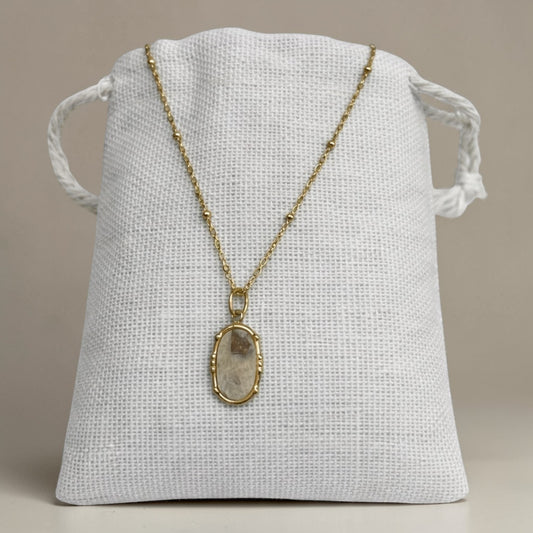 Gold Jasper Oblong Necklace