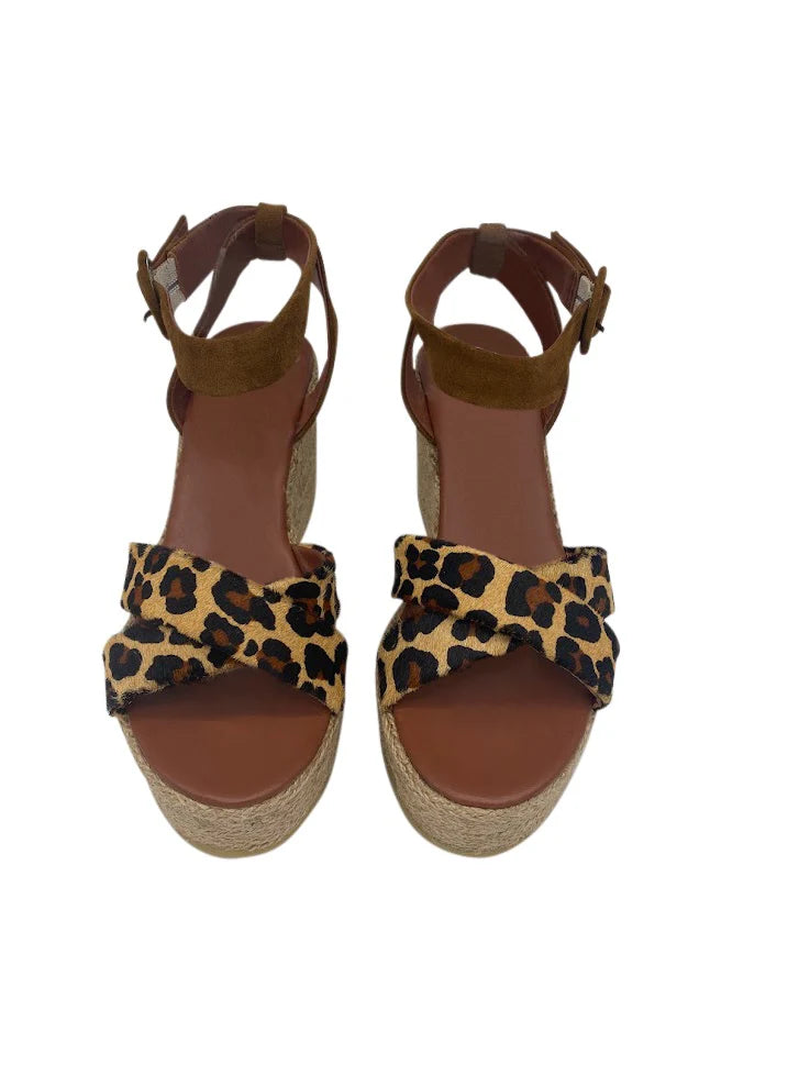 Leopard Wide Fit Wedge Sandal