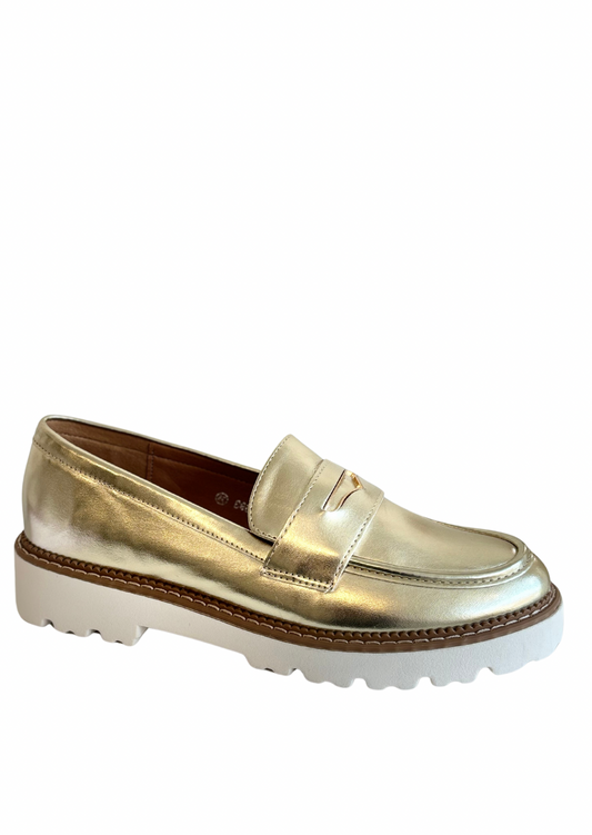 Gold Chunky Sole Loafer