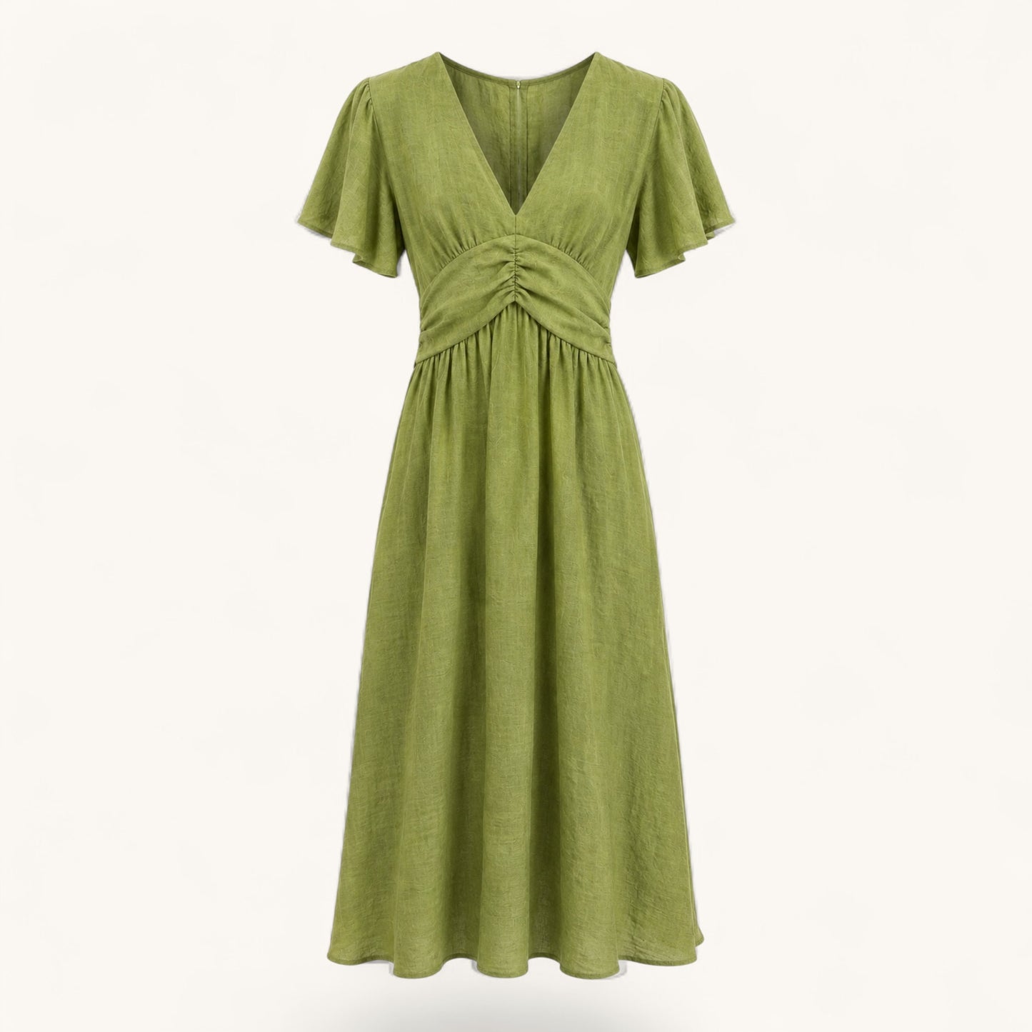 Dark Green Elastic Back Dress