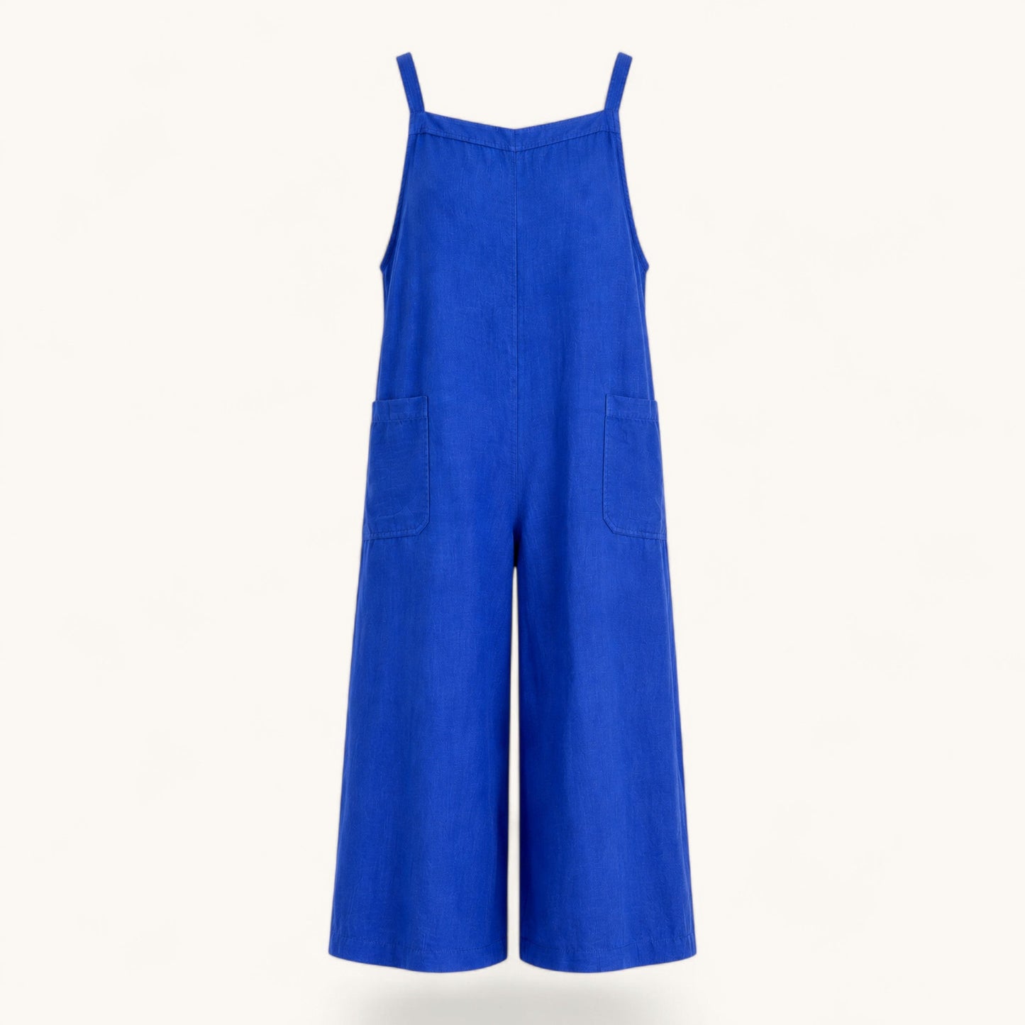 Cobalt Blue Linen Sleeveless Jumpsuit