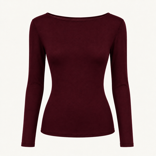 Bordeaux Cashmere Blend Layering Top