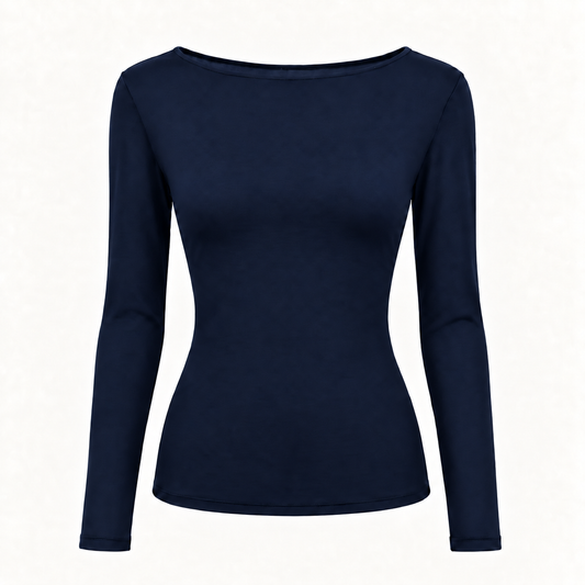Navy Cashmere Blend Layering Top