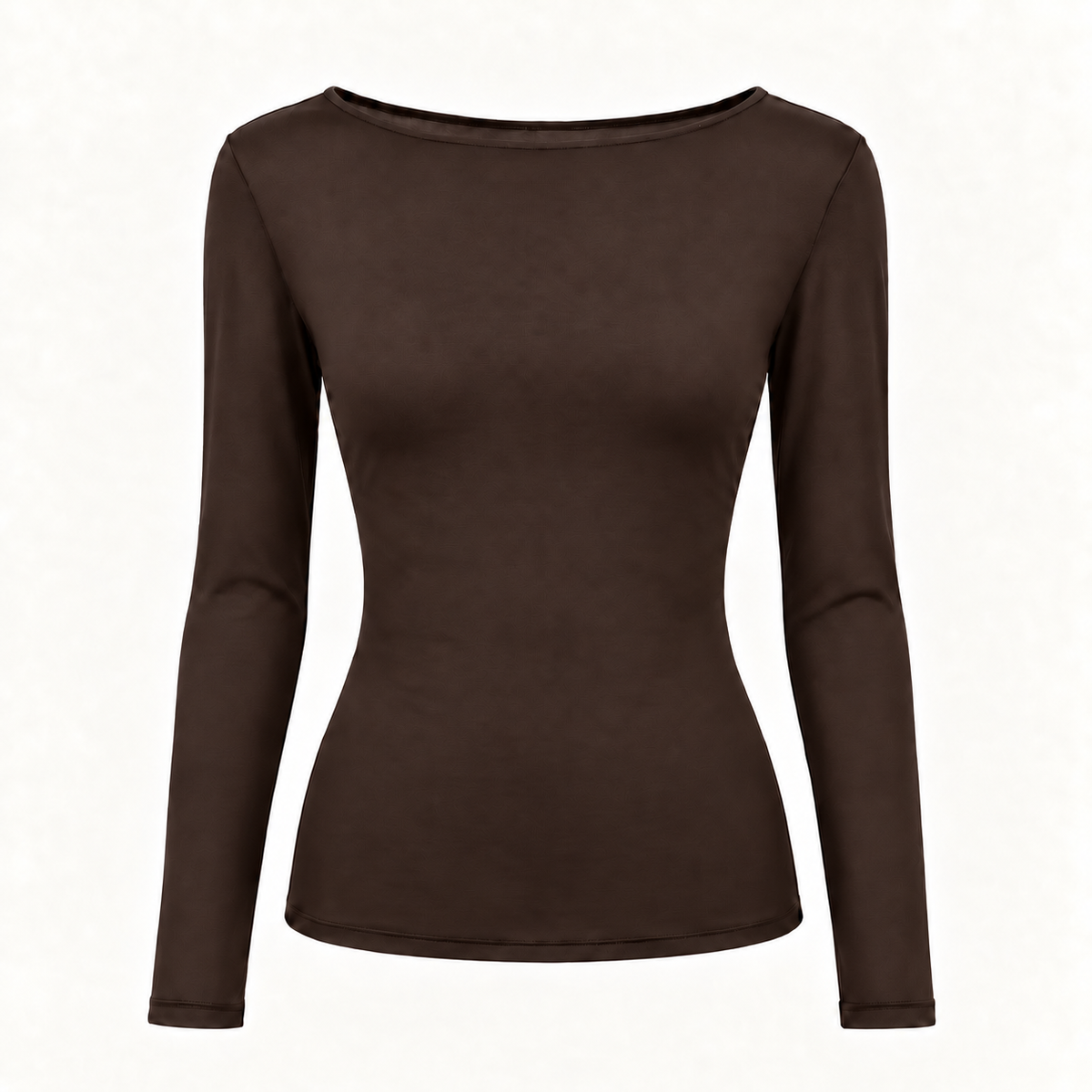 Brown Cashmere Blend Layering T-shirt