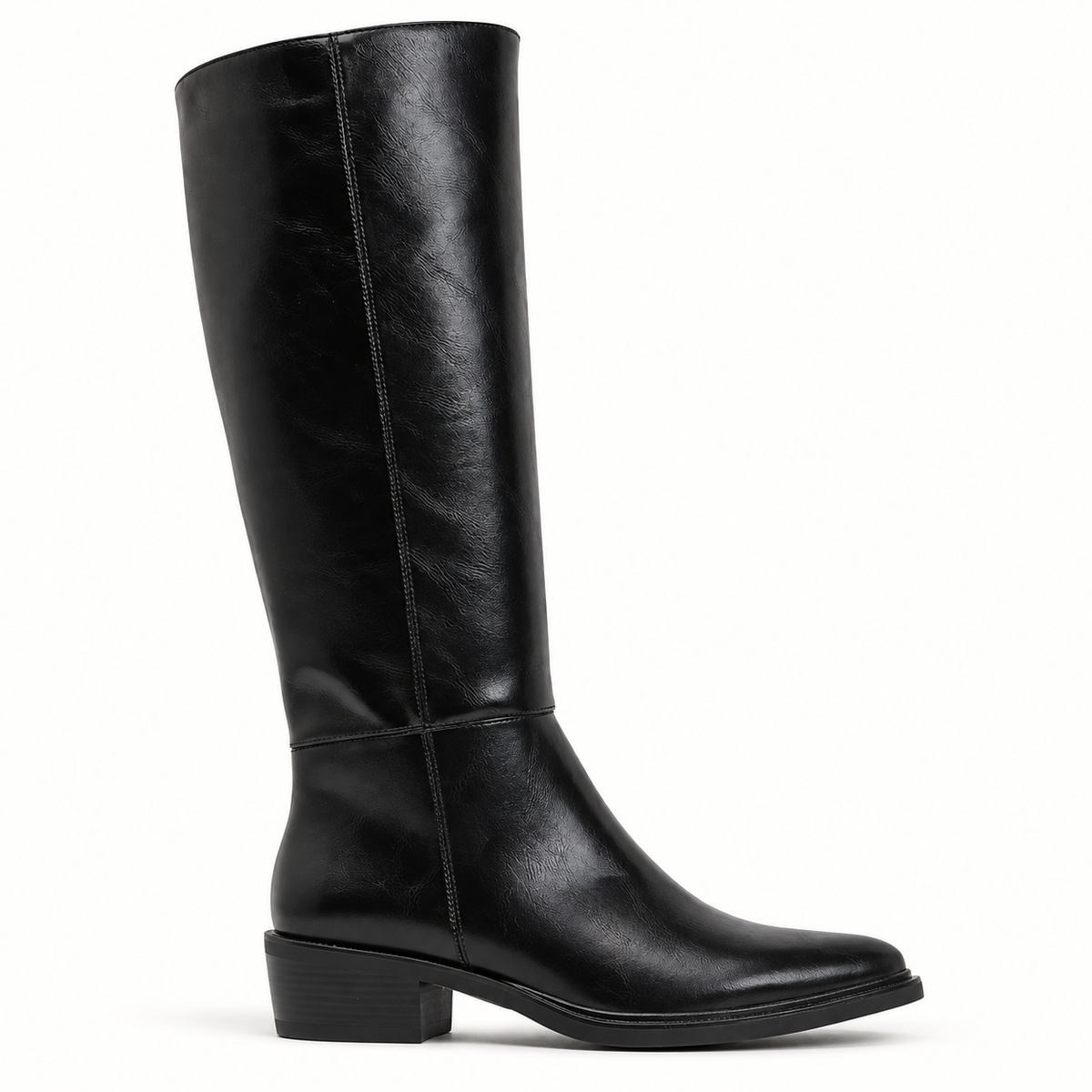 Black Western Heel Knee Boot