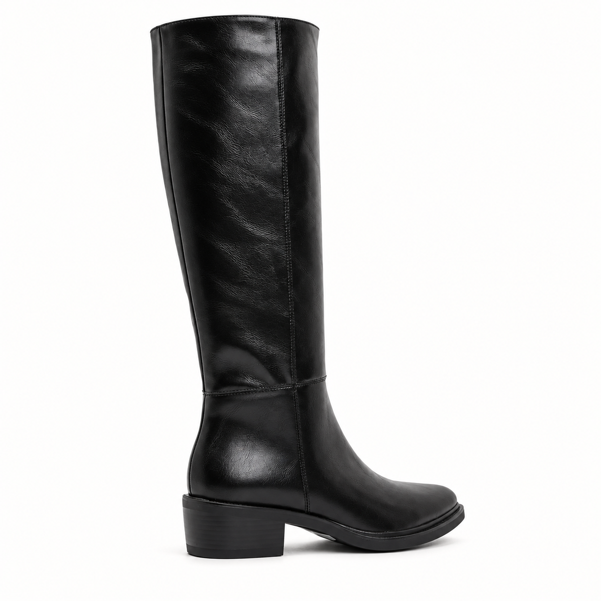 Black Western Heel Knee Boot