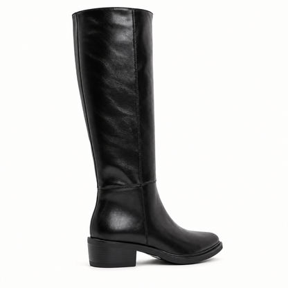 Black Western Heel Knee Boot